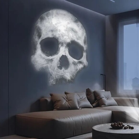 USB-Powered Halloween Decorative 360° Rotatable Skull LED Projector Lamp - Picture 1 of 3